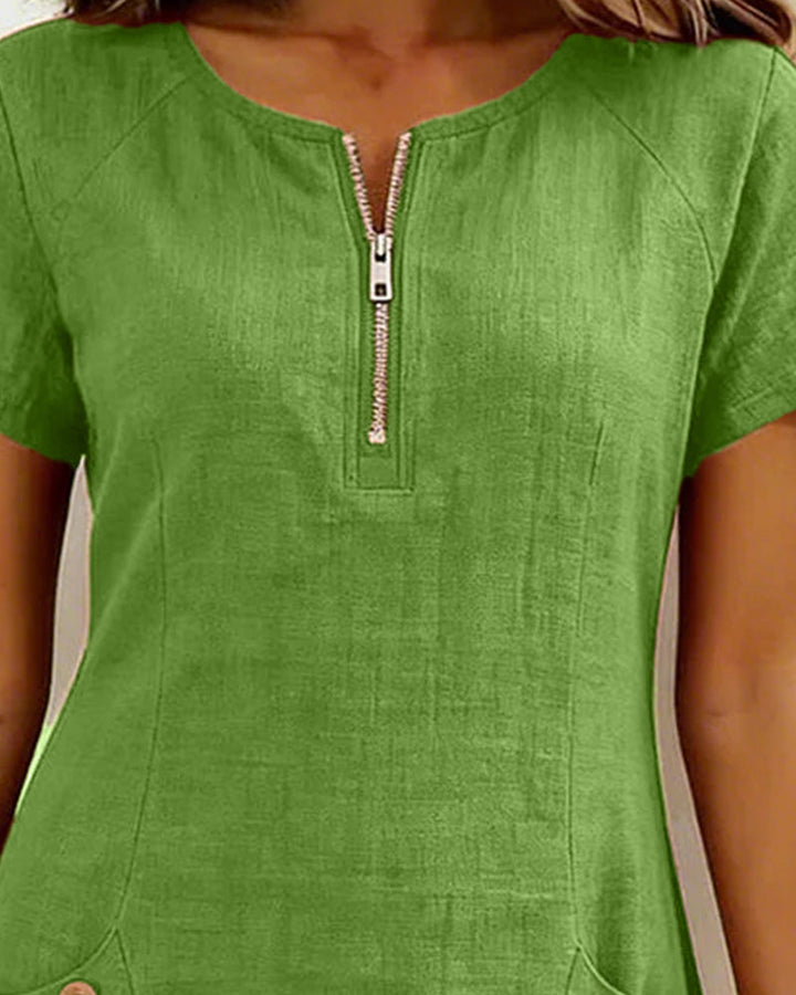 Vania - Baumwollkleid mit Reißverschlusstasche