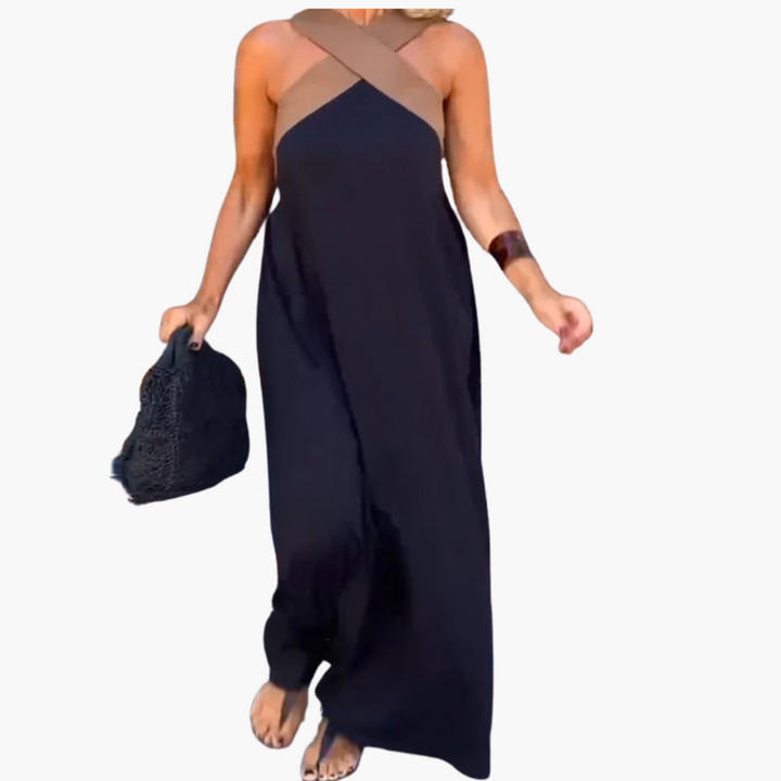 Eliza | Maxikleid mit Neckholder-Ausschnitt und Wickeloptik