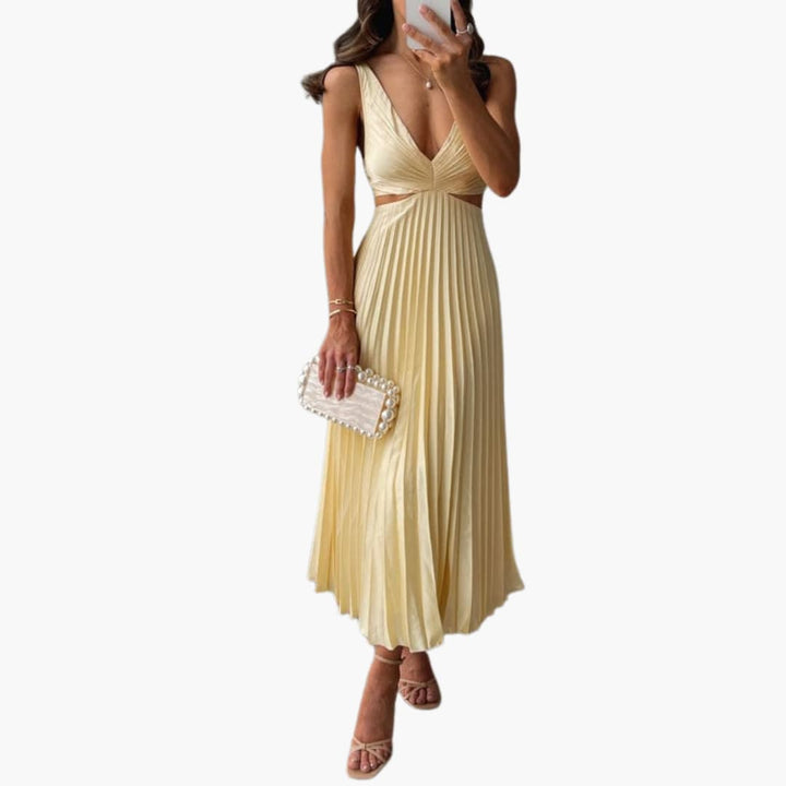 Sophie | Kleid mit Plissee-Ausschnitt