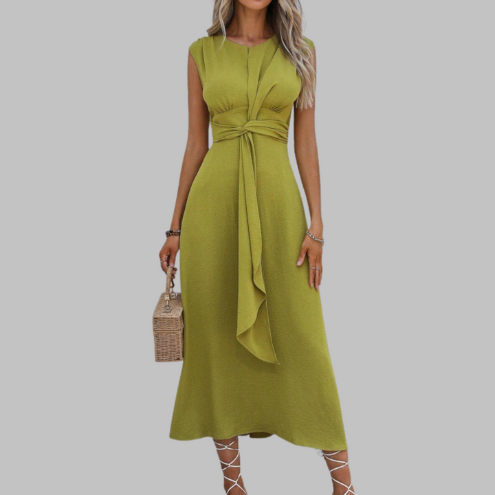 Rosemary – Elegantes ärmelloses Maxikleid mit Rundhalsausschnitt