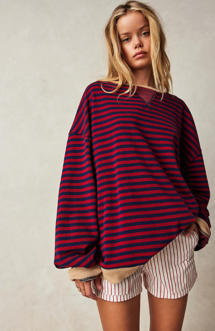 Abby | Gestreifter Oversized-Pullover