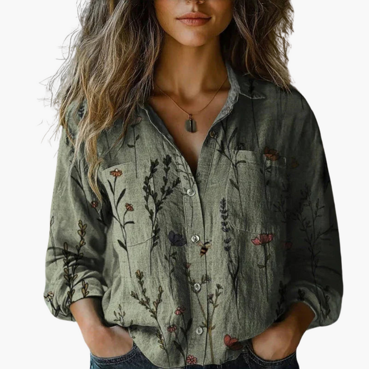 Bella | Vintage-Bluse mit Print