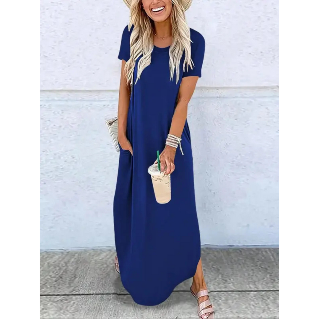 Caylee – Lässiges Sommer-Maxikleid mit Rundhalsausschnitt