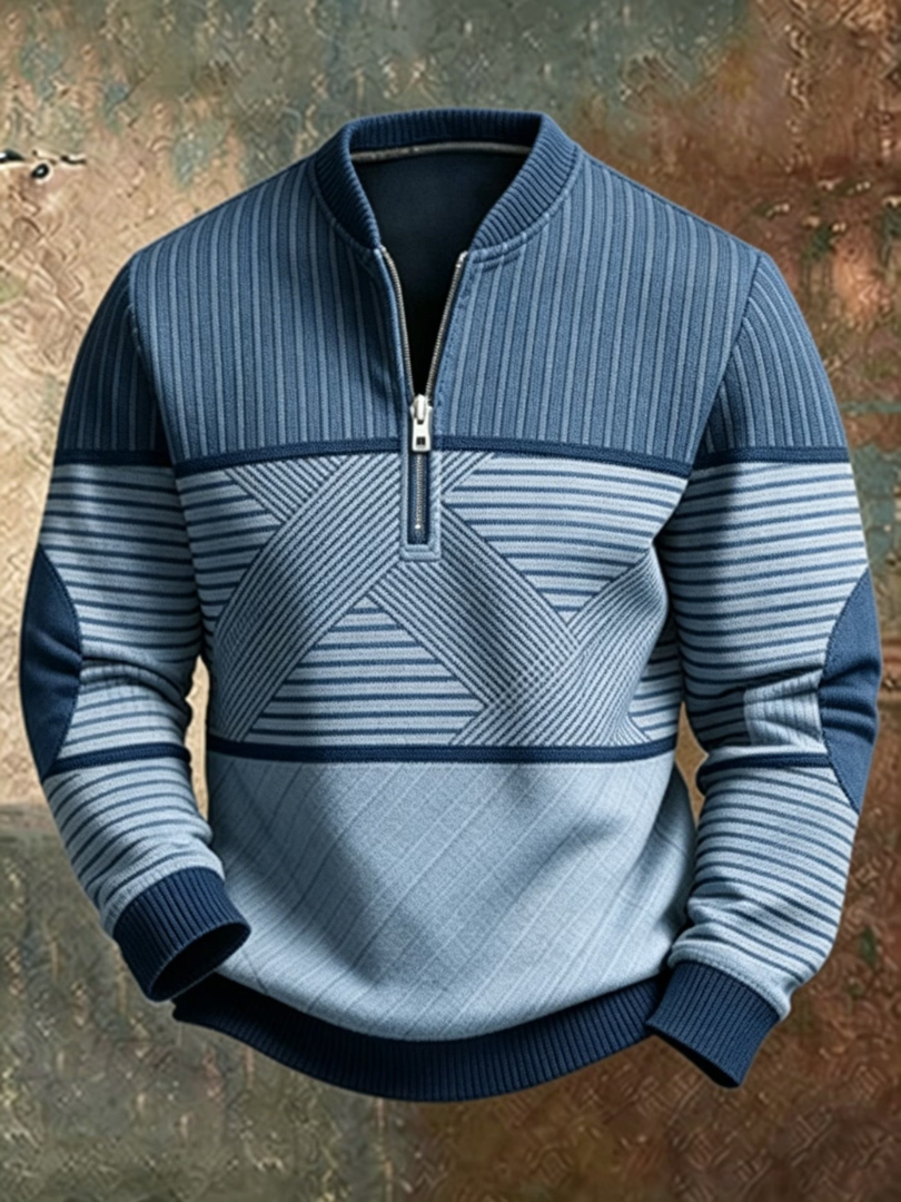 Fletcher – Geometrischer Half-Zip-Pullover