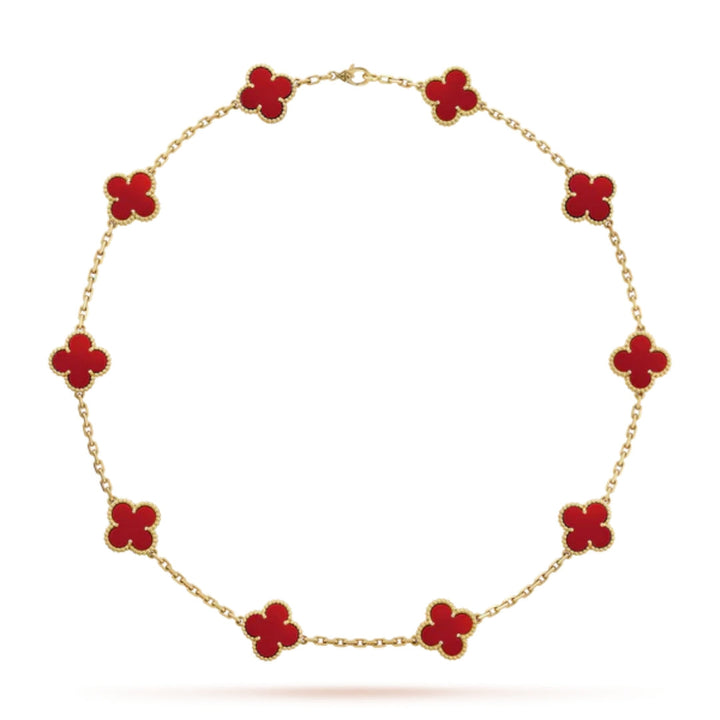 KLEEBLATT | 10 Motive Rote Halskette