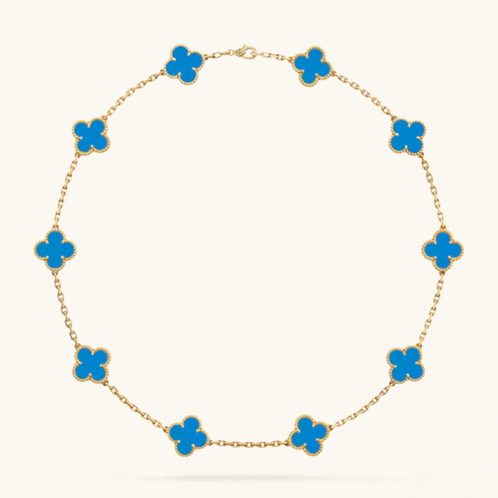 KLEEBLATT | 10 Motive Blau Halskette