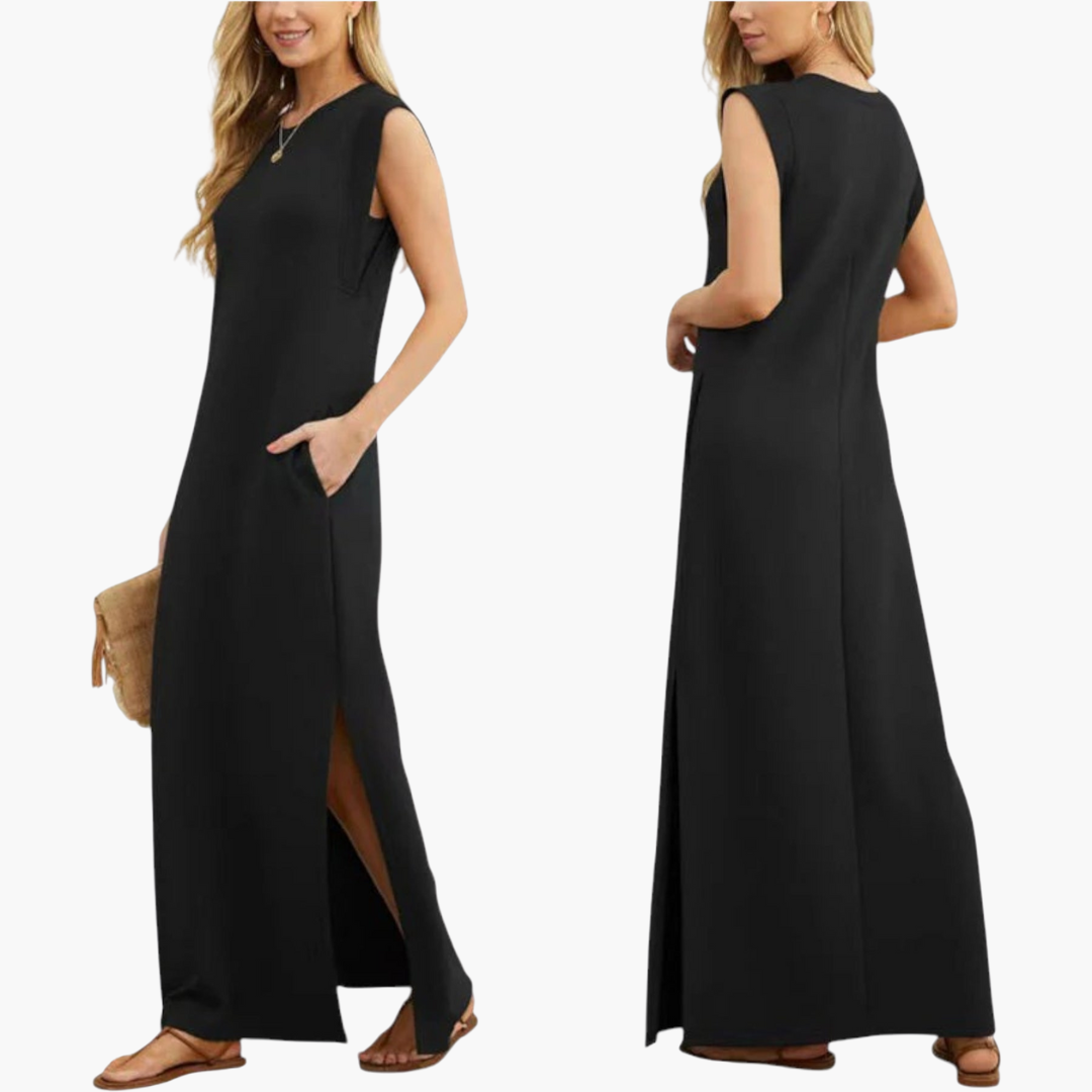 Esther | Knitterfreies, fließendes Maxikleid