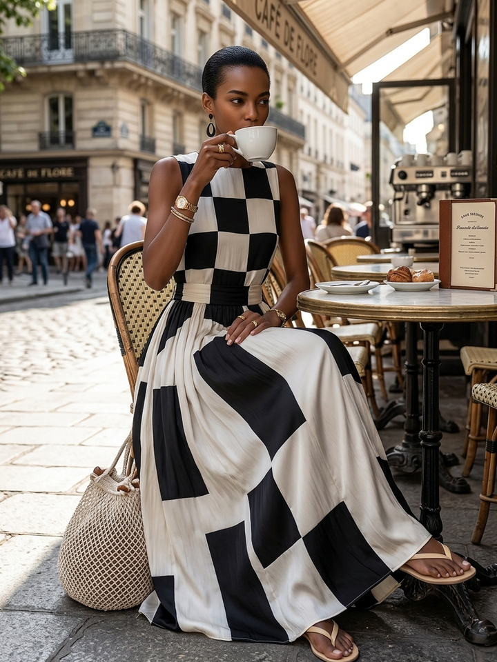 Merrie – Maxi-Kleid aus Baumwollleinen