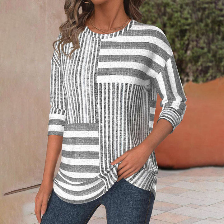 Jennie – Gestreifte Bluse aus atmungsaktivem Stoff