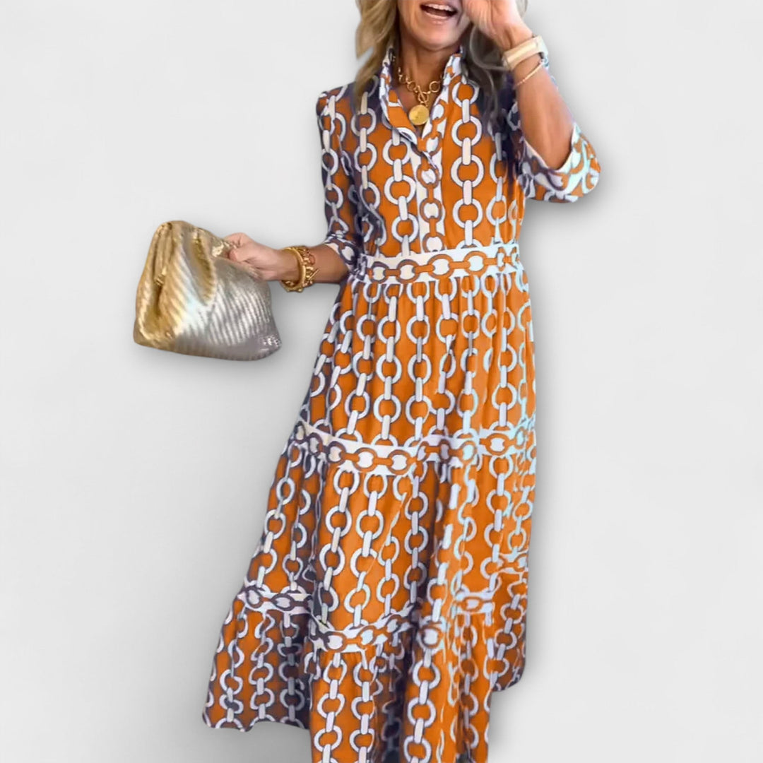 Elvira – Midikleid mit Kettenmuster