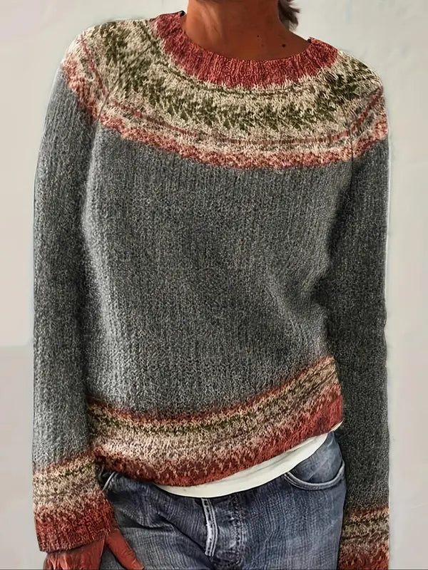 Sanya – Schicker ethnischer Strickpullover für mühelose Eleganz