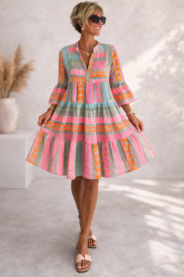 Gaile – Gemustertes fließendes Midikleid