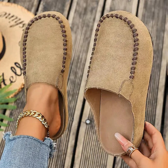 Arabella – Orthopädische Vintage-Pantoletten aus Leder
