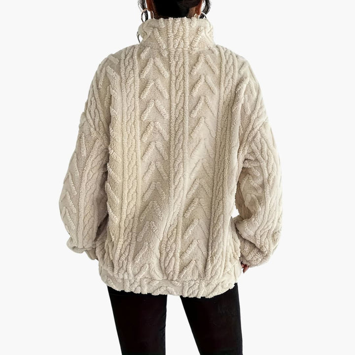Evelyn | Luxe Fleece-Sweatshirt mit Zopfmuster