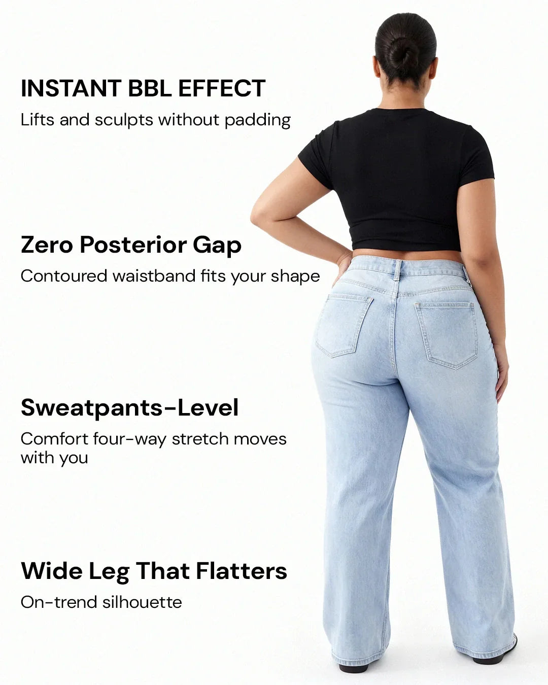Remerie – Mid Rise BBL Wide Leg Jeans