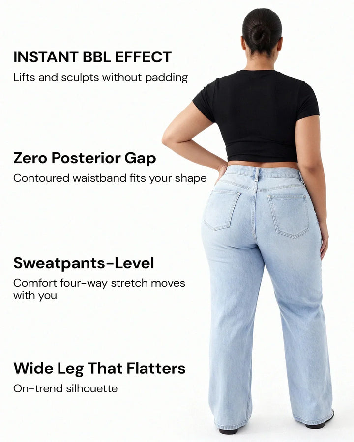 Remerie – Mid Rise BBL Wide Leg Jeans