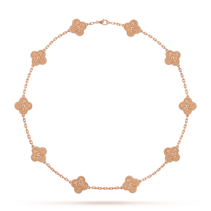 KLEEBLATT | 10 Motive Pink Halskette