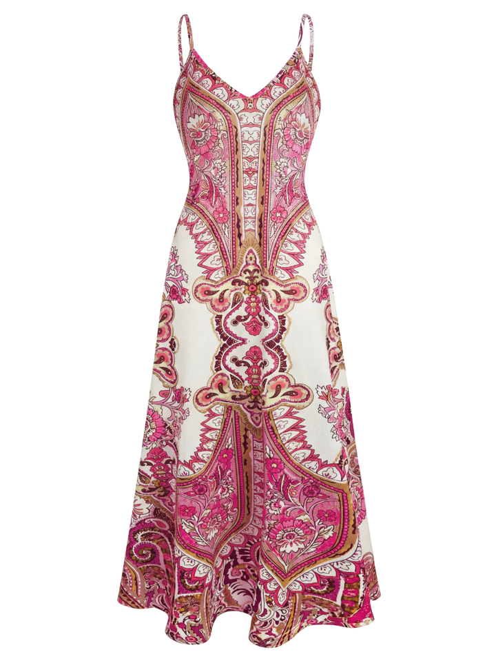 Caitlie – Ärmelloses Kleid mit Blumenmuster im Boho-Stil