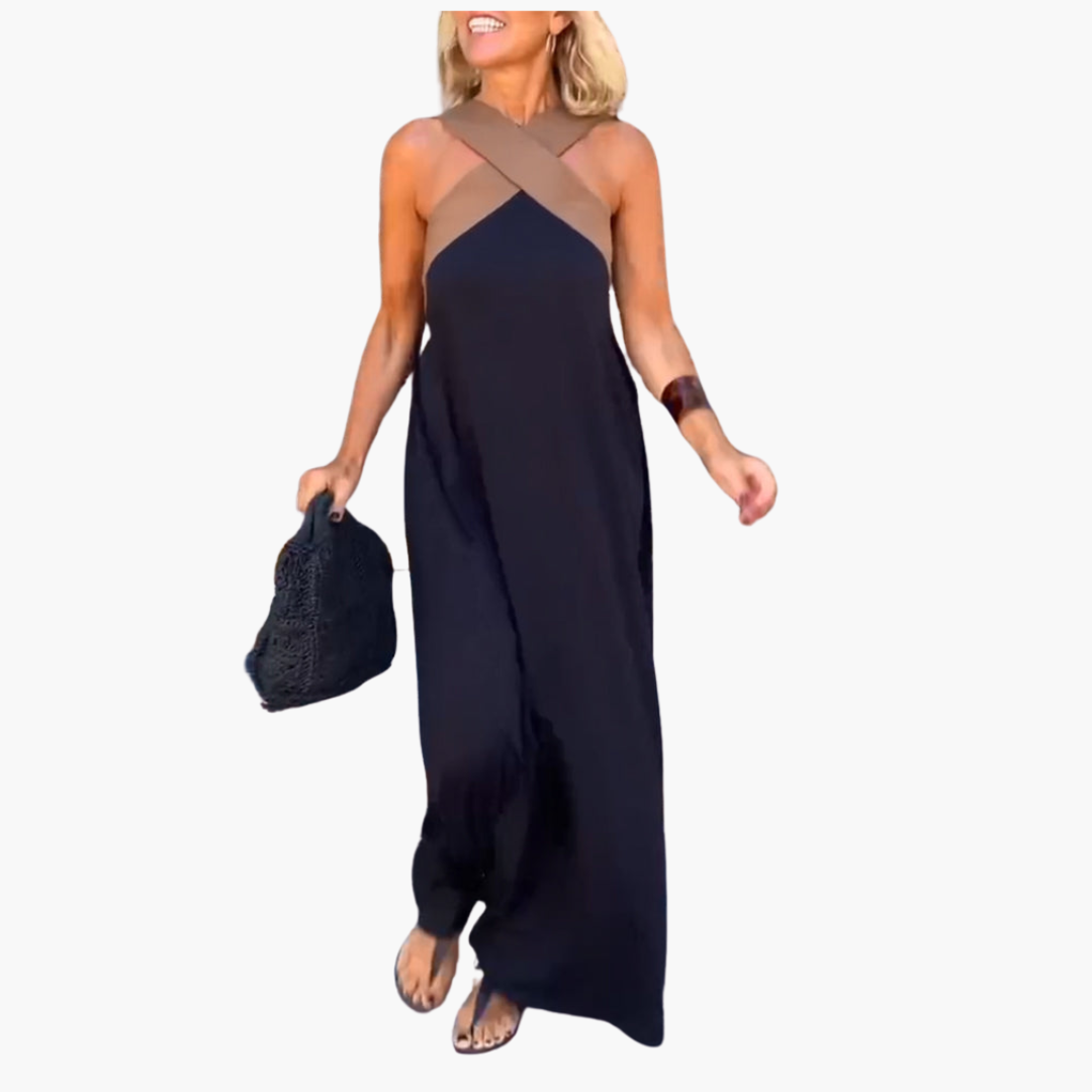 Eliza | Maxikleid mit Neckholder-Ausschnitt und Wickeloptik