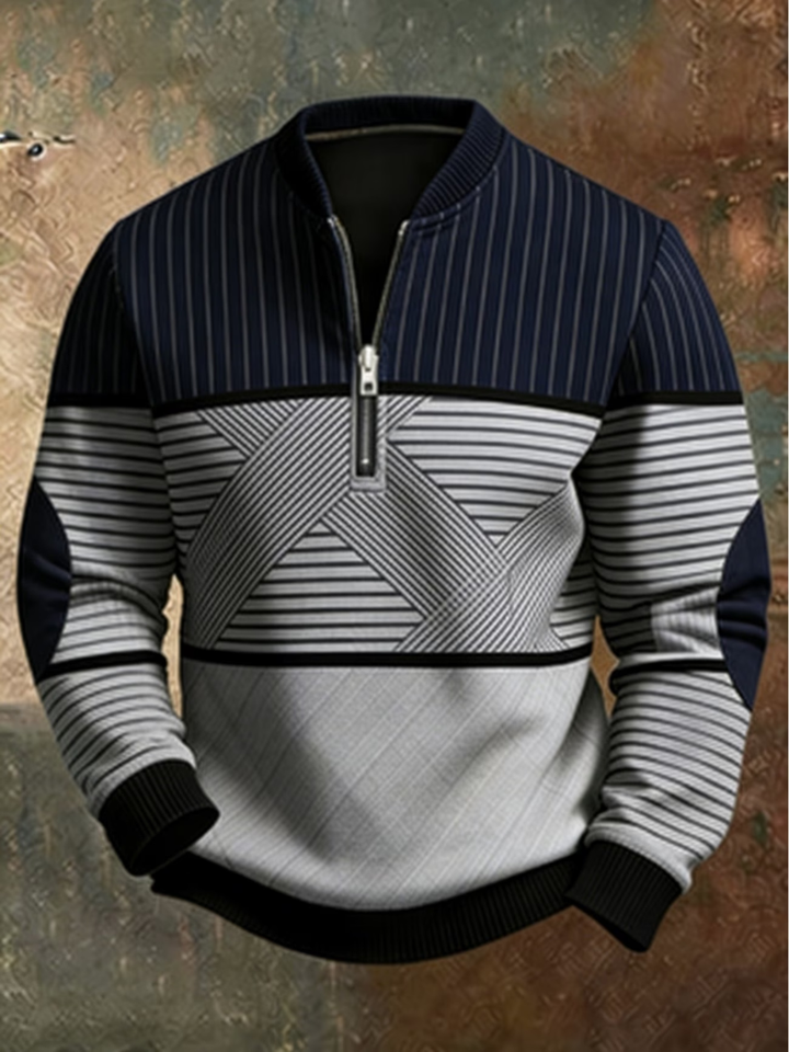 Fletcher – Geometrischer Half-Zip-Pullover