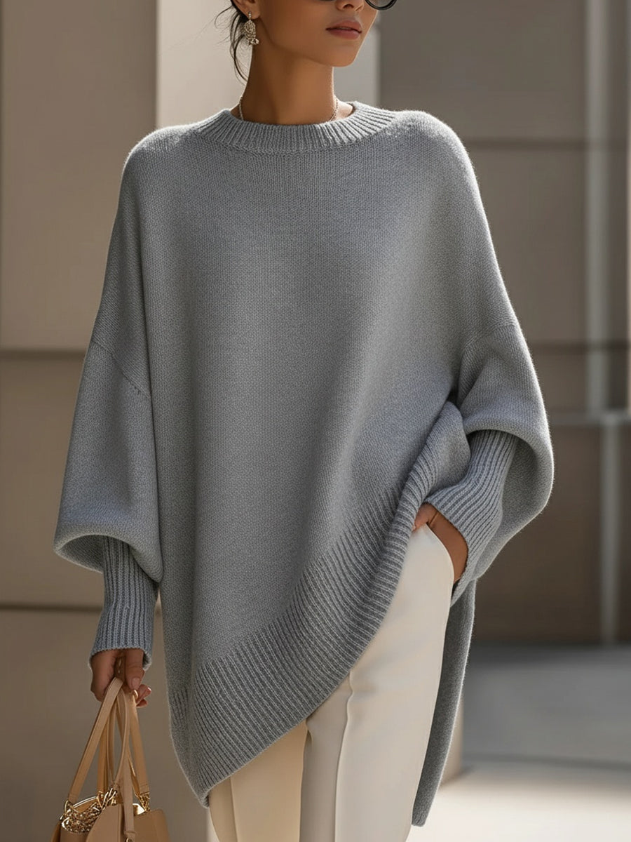 Ximena - Übergroßer Pullover mit weitem Ausschnitt und Drapierung