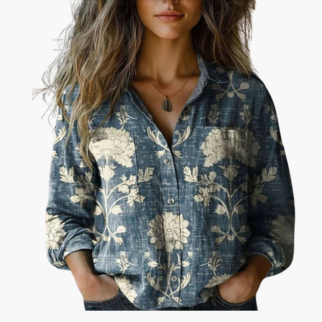 Bella | Vintage-Bluse mit Print
