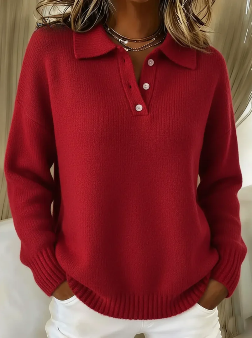 Herra – Polo-Pullover aus weichem Strick