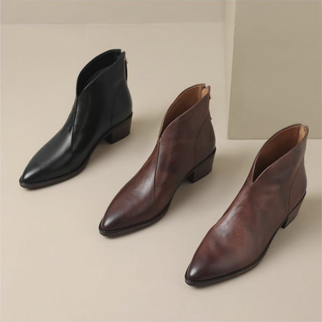 Carmelle – Luxuriöse Stiefeletten mit niedrigem Absatz