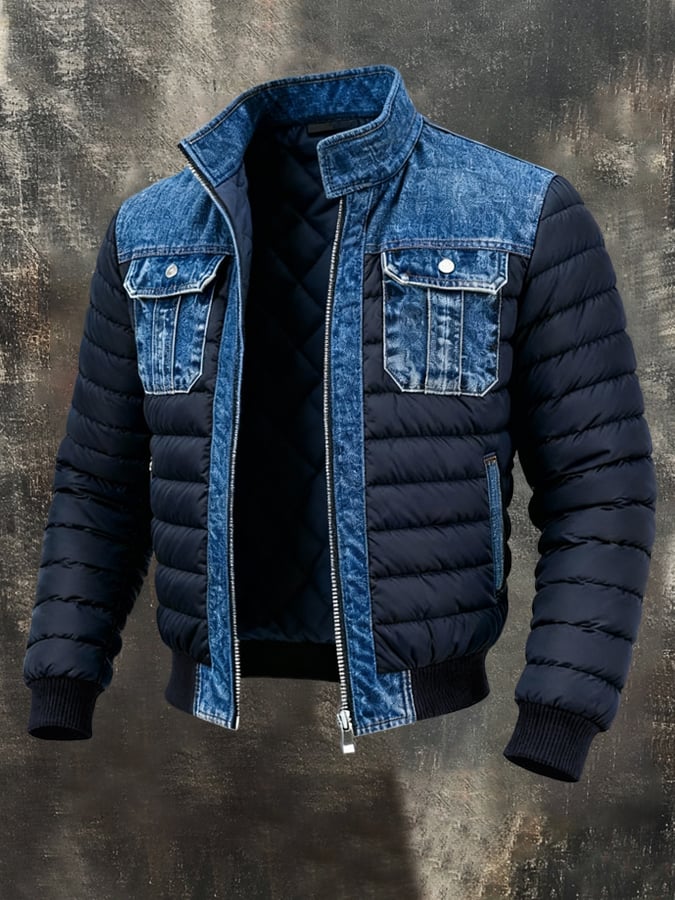 Lorence - Warme gesteppte Jeansjacke