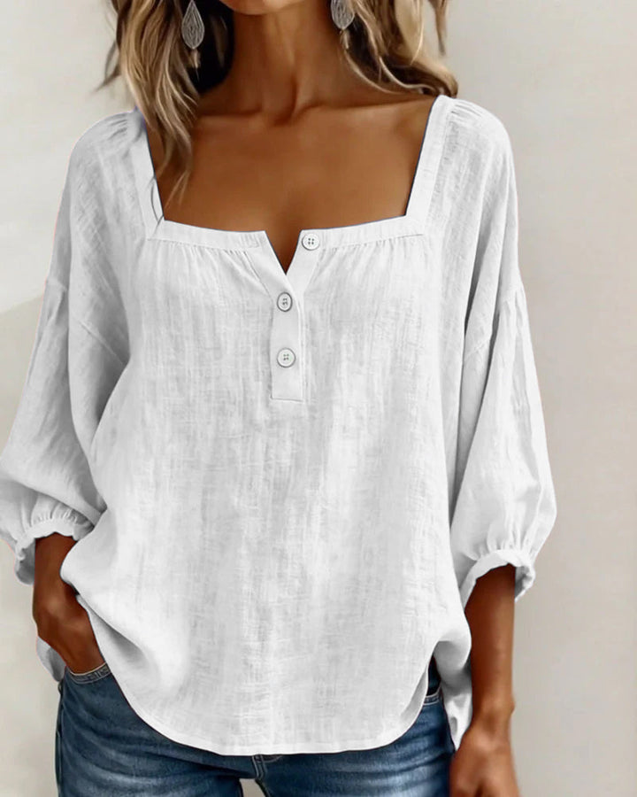 Fiona – Luftige Bluse aus Baumwollleinen