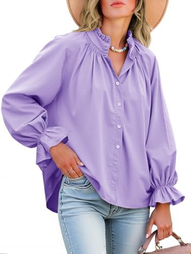 Livia – Bluse mit Puffärmeln und Knopfleiste aus Baumwolle