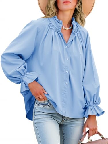 Livia – Bluse mit Puffärmeln und Knopfleiste aus Baumwolle