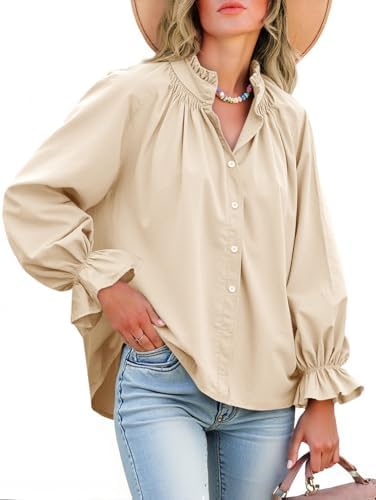 Livia – Bluse mit Puffärmeln und Knopfleiste aus Baumwolle
