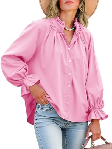 Livia – Bluse mit Puffärmeln und Knopfleiste aus Baumwolle