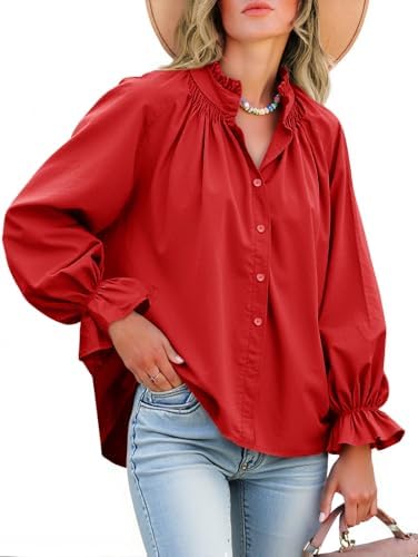 Livia – Bluse mit Puffärmeln und Knopfleiste aus Baumwolle