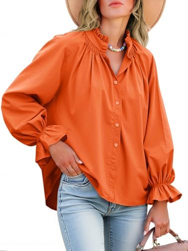 Livia – Bluse mit Puffärmeln und Knopfleiste aus Baumwolle