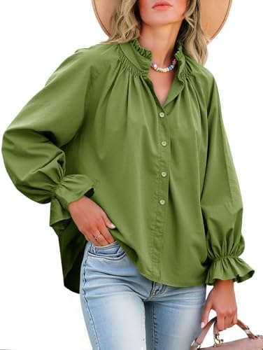 Livia – Bluse mit Puffärmeln und Knopfleiste aus Baumwolle