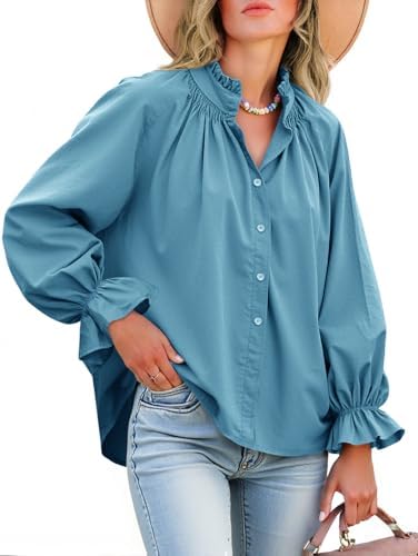Livia – Bluse mit Puffärmeln und Knopfleiste aus Baumwolle