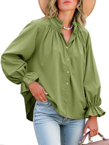 Livia – Bluse mit Puffärmeln und Knopfleiste aus Baumwolle