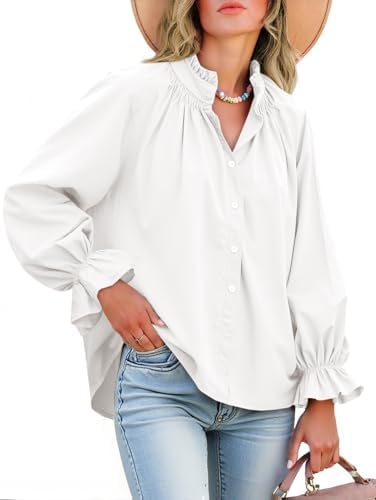 Livia – Bluse mit Puffärmeln und Knopfleiste aus Baumwolle
