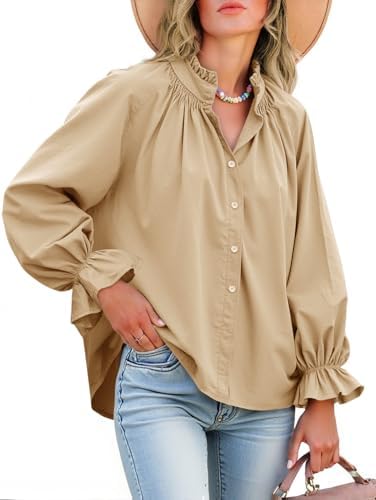 Livia – Bluse mit Puffärmeln und Knopfleiste aus Baumwolle