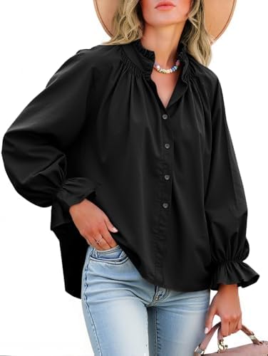 Livia – Bluse mit Puffärmeln und Knopfleiste aus Baumwolle