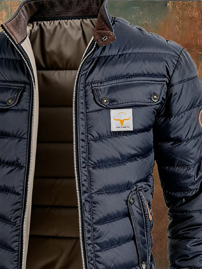 Zac – Retro-Lederjacke mit Steppung