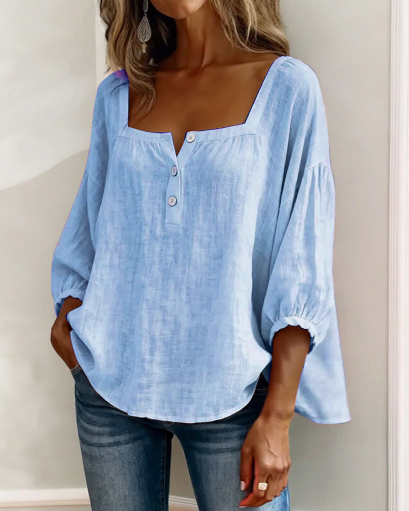 Fiona – Luftige Bluse aus Baumwollleinen