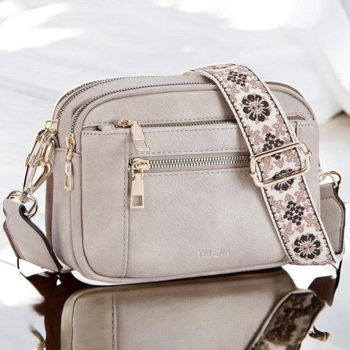 Emmie – Edle Lederschultertasche mit Fächern
