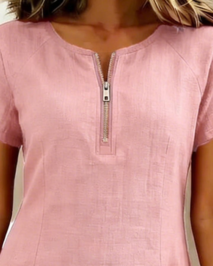 Vania - Baumwollkleid mit Reißverschlusstasche
