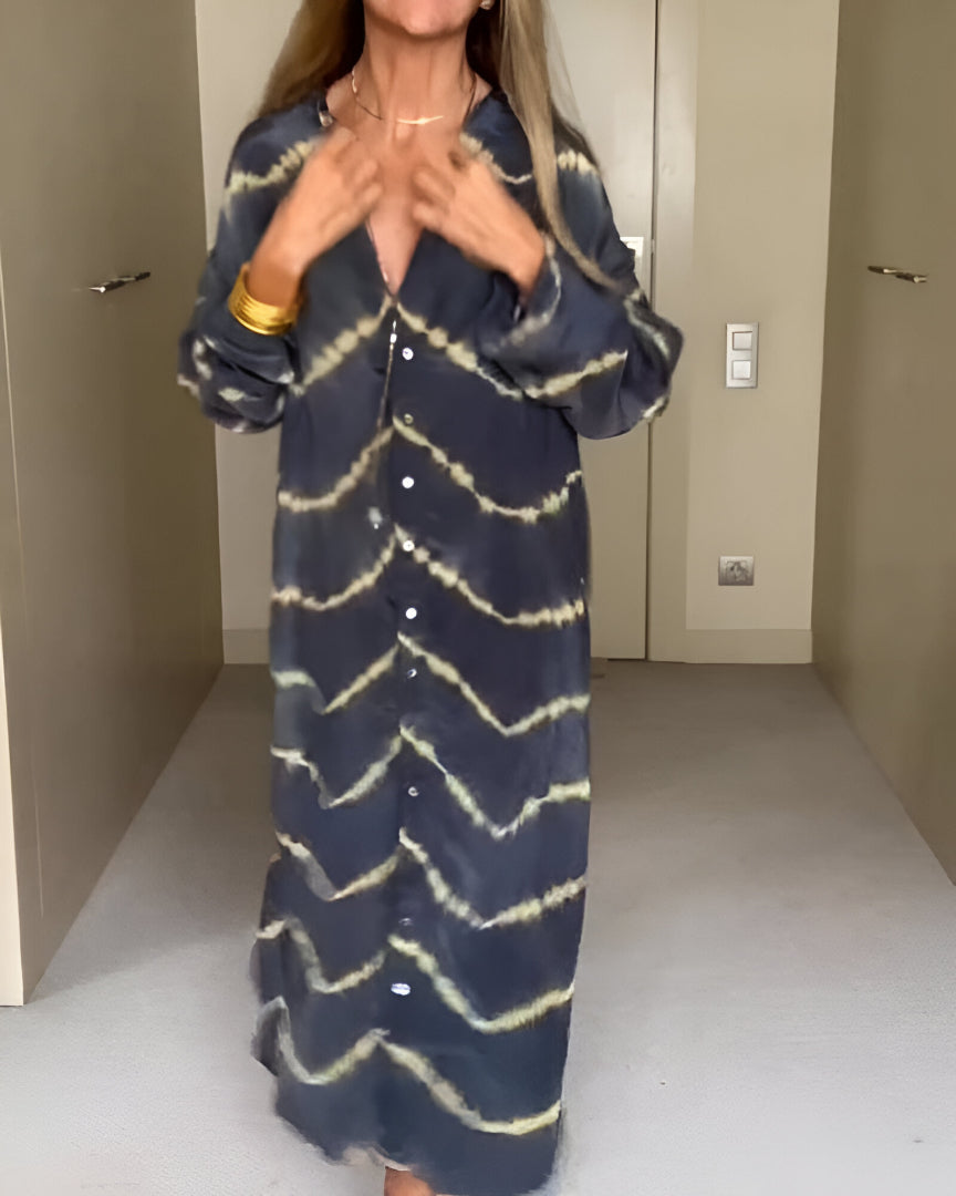 Oriana – Böhmisches gestreiftes Maxikleid