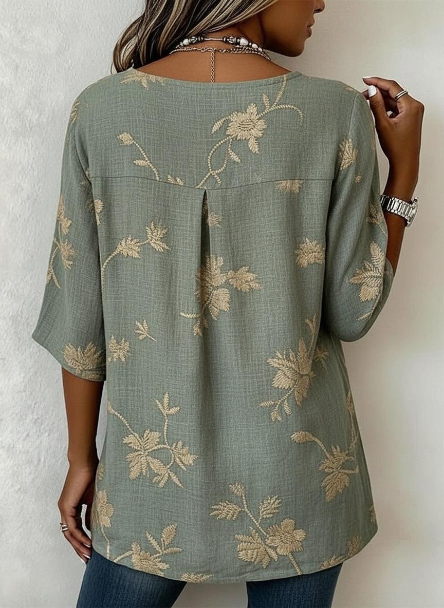 Denise – Bluse mit Blumenstickerei