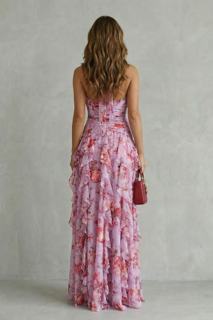 Rosalinda – Florales Neckholder-Maxikleid