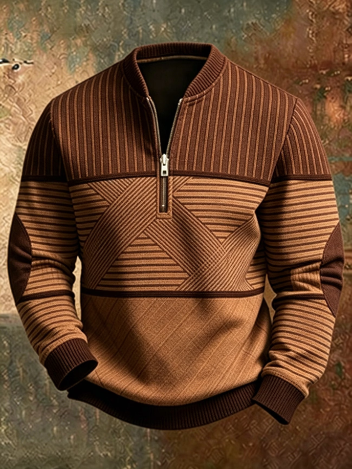 Fletcher – Geometrischer Half-Zip-Pullover
